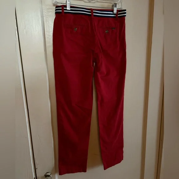 Polo by Ralph Lauren: Women’s Red Pants w/ Navy Belt - Picture 4 of 4